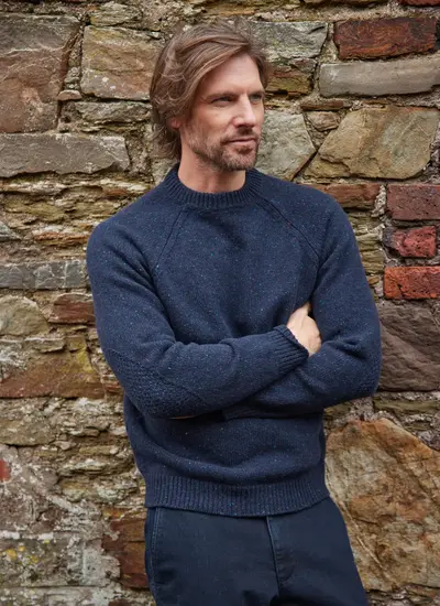 Aidan Wool Cashmere Tweed Crew